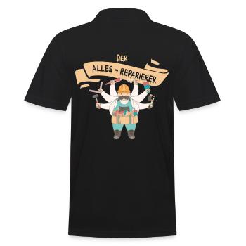 Echte Heimwerker können alles - tolles Geschenk - Männer Poloshirt - Schwarz - Hinten - Kai (181cm)