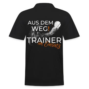 Tennistrainer lustiges Geschenk Shirt - Männer Poloshirt - Schwarz - Hinten - Kai (181cm)
