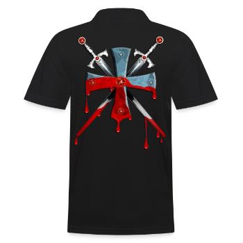 Knight's Cross / Crusader / swords - Men's Polo Shirt - black - Back - Kai (181cm)
