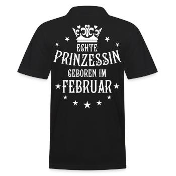 02 Echte Prinzessin geboren im Februar Krone - Männer Poloshirt - Schwarz - Hinten - Kai (181cm)