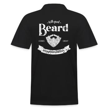 Grande Barbe - Mâle Barbe Barbu - Polo Homme - noir - Dos - Kai (181cm)