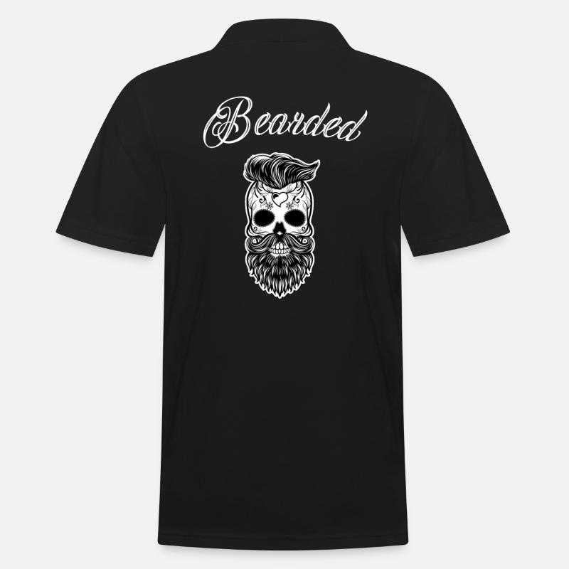 Crâne barbu crâne élégant barbu - Polo Homme - noir