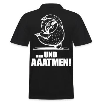 Faultier Yoga Spruch - Männer Poloshirt - Schwarz - Hinten - Kai (181cm)