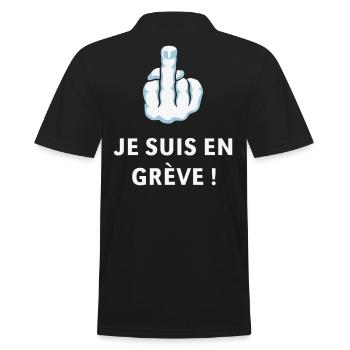 Doigt D’Honneur – Je Suis En Grève ! (Médius) - Polo Homme - noir - Dos - Kai (181cm)