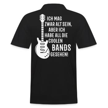 Ich Habe All Die Coolen Bands Gesehen! (Rock / W) - Männer Poloshirt - Schwarz - Hinten - Kai (181cm)