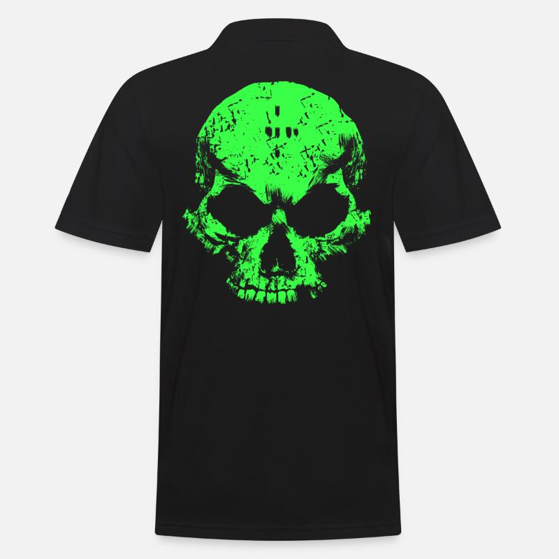 Acid Skull - Männer Poloshirt - Schwarz