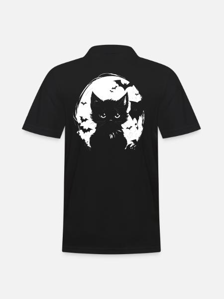 Petit chat effrayant - Polo Homme - noir