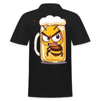 Bee in a beer glass - Men's Polo Shirt - black - Back - Kai (181cm)