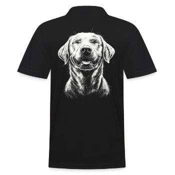 Labrador Portrait Labbi Labrador Retriever Dogs - Men's Polo Shirt - black - Back - Kai (181cm)