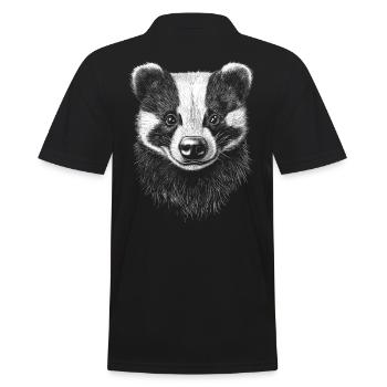 Dachs Portrait Waldtier Wald Wildtier Dachse - Männer Poloshirt - Schwarz - Hinten - Kai (181cm)