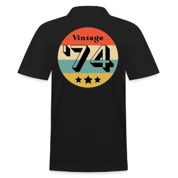 vintage 1974 - Men's Polo Shirt - black - Back - Kai (181cm)