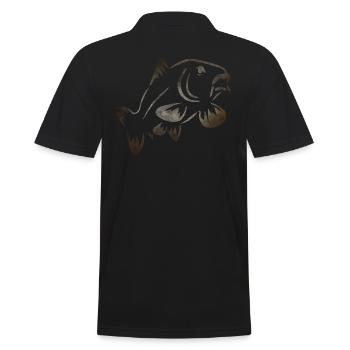 Dessin de carpe - Polo Homme - noir - Dos - Kai (181cm)