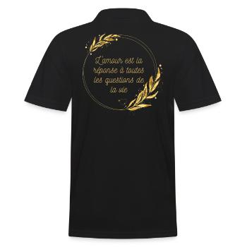L'amour est la Réponse - Love is the Answer - Polo Homme - noir - Dos - Kai (181cm)