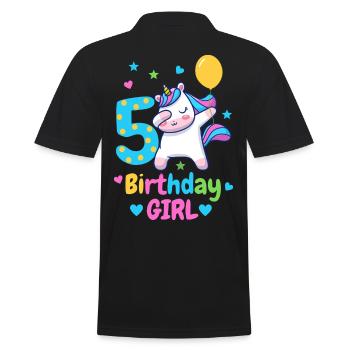 Licorne de 5ème anniversaire - Polo Homme - noir - Dos - Kai (181cm)