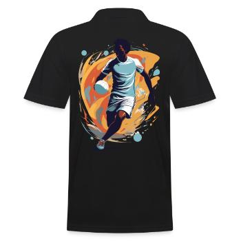 Handballspieler Streetwear Ikonischer Style - Männer Poloshirt - Schwarz - Hinten - Kai (181cm)
