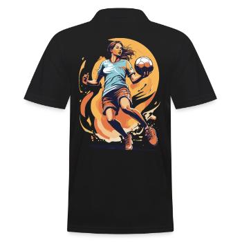 Handballerin Ikonischer Style & Streetwear - Männer Poloshirt - Schwarz - Hinten - Kai (181cm)
