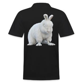 Lapin Angora moelleux - Polo Homme - noir - Dos - Kai (181cm)