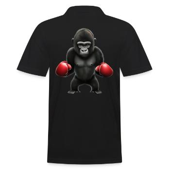 Boxer Gorilla - Men's Polo Shirt - black - Back - Kai (181cm)
