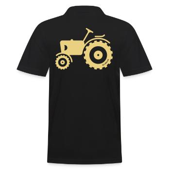 Motor Tractor / Traction Engine / Farm Machine - Men's Polo Shirt - black - Back - Kai (181cm)