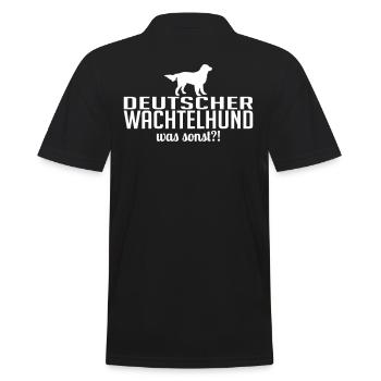 DEUTSCHER WACHTELHUND was sonst - Männer Poloshirt - Schwarz - Hinten - Kai (181cm)