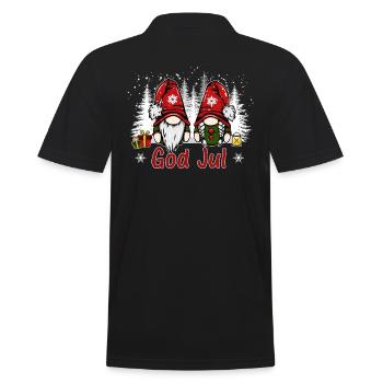 God Jul Julenisser Nisser Weihnachten Danmark - Männer Poloshirt - Schwarz - Hinten - Kai (181cm)