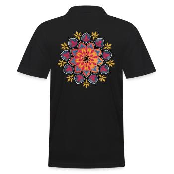 Mandala Fleurs de Chance No.1 - Polo Homme - noir - Dos - Kai (181cm)