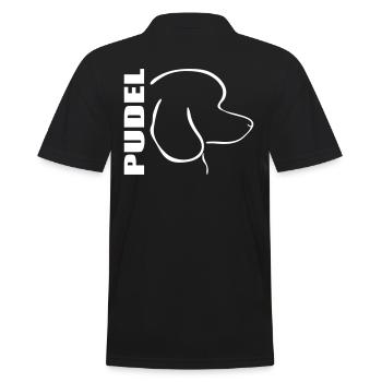 PUDEL PROFIL - Männer Poloshirt - Schwarz - Hinten - Kai (181cm)