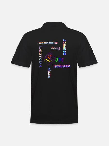 LGBTQIA - Statement Regenbogenfarben - Männer Poloshirt - Schwarz