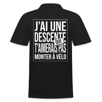 j'ai une descente cadeau homme humour alcool vélo - Polo Homme - noir - Dos - Kai (181cm)