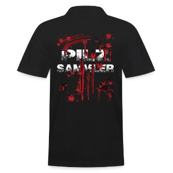 pilzzeit pilzsammler sammelt pilze - Männer Poloshirt - Schwarz - Hinten - Kai (181cm)