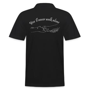 Pfotenliebe - Männer Poloshirt - Schwarz - Hinten - Kai (181cm)