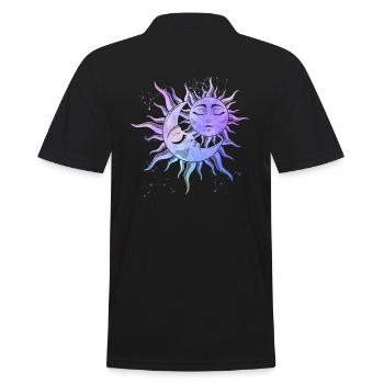 Soleil Lune Amour Étoiles Occultes Symbole Magique - Polo Homme - noir - Dos - Kai (181cm)