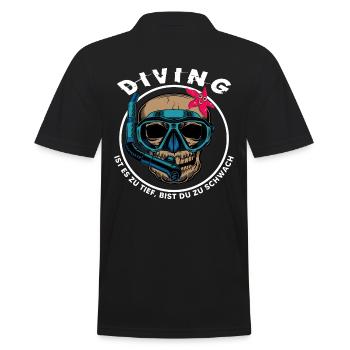 apnoe tauchen oxygen apnoetaucher schnorcheln - Männer Poloshirt - Schwarz - Hinten - Kai (181cm)