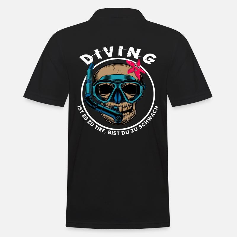 apnée plongée apnée apnée plongeurs snorkel - Polo Homme - noir