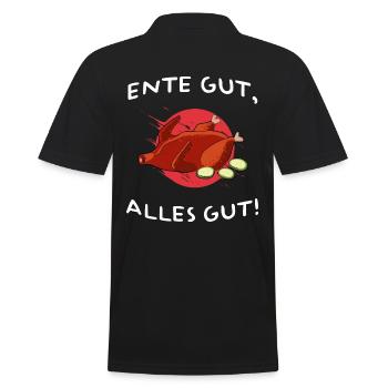 ente gut alles gut süß brathähnchen ente broiler - Männer Poloshirt - Schwarz - Hinten - Kai (181cm)