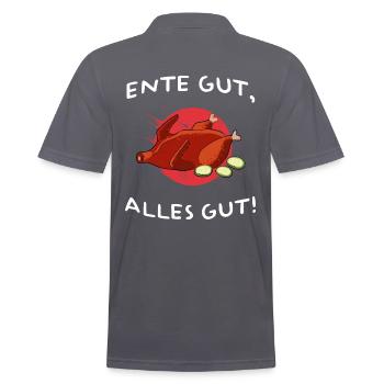 ente gut alles gut süß brathähnchen ente broiler - Männer Poloshirt - Anthrazit - Hinten - Nico (186cm)