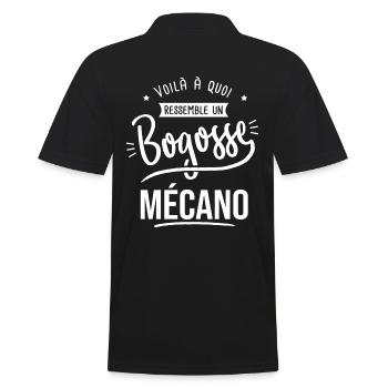mécanisien bogosse mécano cadeau humour mécanique - Polo Homme - noir - Dos - Kai (181cm)