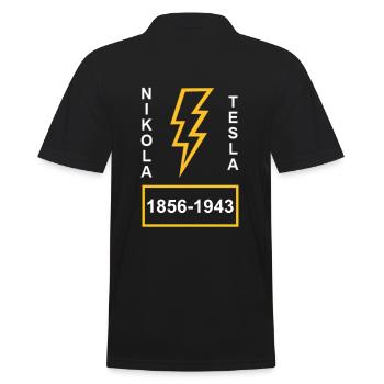 Nikola Tesla Electricity - Men's Polo Shirt - black - Back - Kai (181cm)