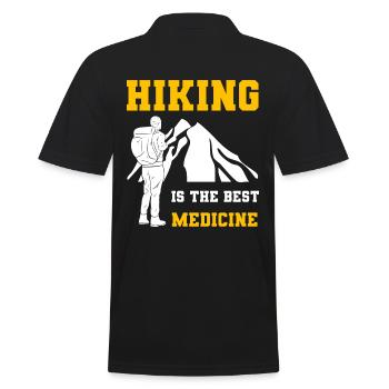Lustiges Wandern Bergsteiger - Männer Poloshirt - Schwarz - Hinten - Kai (181cm)