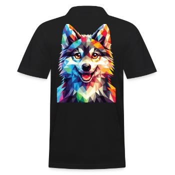 Loup polygonal - Polo Homme - noir - Dos - Kai (181cm)