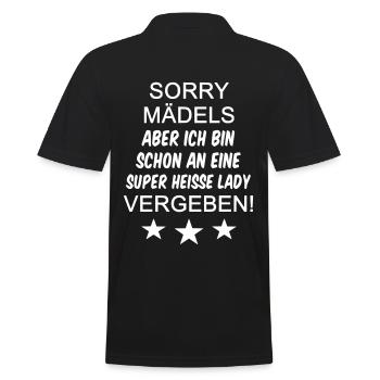 Sorry Mädels vergeben - Männer Poloshirt - Schwarz - Hinten - Kai (181cm)