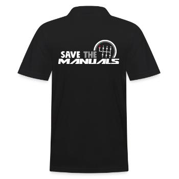 Save The Manuals - Funny Three Pedals Car Guy - Men's Polo Shirt - black - Back - Kai (181cm)