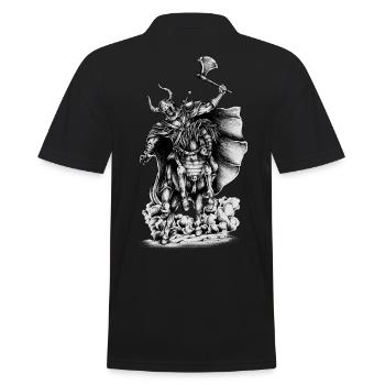 Kämpfer Totetkopf dessiné à la main, Odin, Vikinger - Polo Homme - noir - Dos - Kai (181cm)