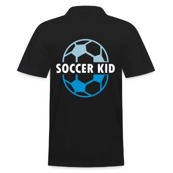 Soccer kid (two halves of football) - Men's Polo Shirt - black - Back - Kai (181cm)
