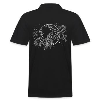 Space Rocket Space Saturn Gift - Men's Polo Shirt - black - Back - Kai (181cm)