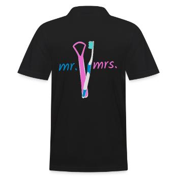 Mr. Mrs. - Männer Poloshirt - Schwarz - Hinten - Kai (181cm)