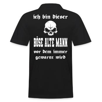 Böser Alter Mann - Männer Poloshirt - Schwarz - Hinten - Kai (181cm)