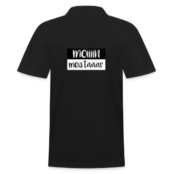 moin meister meistär spruch lustig - Männer Poloshirt - Schwarz - Hinten - Kai (181cm)
