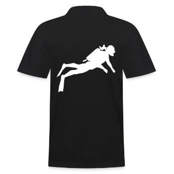 Diver in the sea - Men's Polo Shirt - black - Back - Kai (181cm)