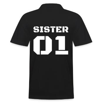 Sister 01 - Schwester Design - Men's Polo Shirt - black - Back - Kai (181cm)